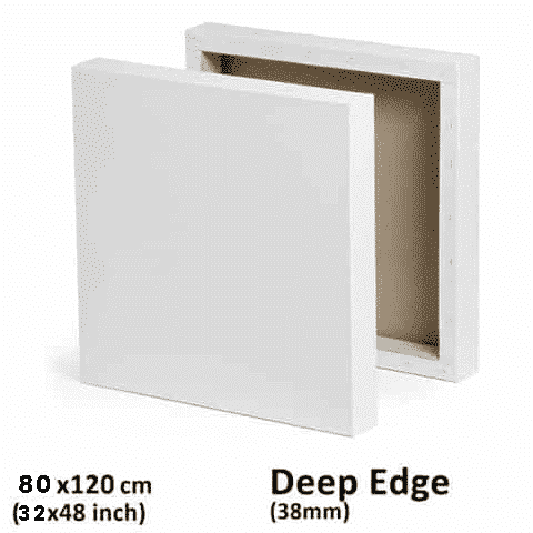 80x120cm/32x48” Inch Deep Edge Blank Stretched Canvas